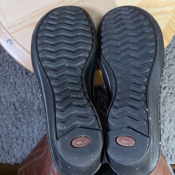 UGG Hartley Boots Womens Size 10 Leather Shearling Sheepskin Lined Wedge Heel - Picture 10 of 10